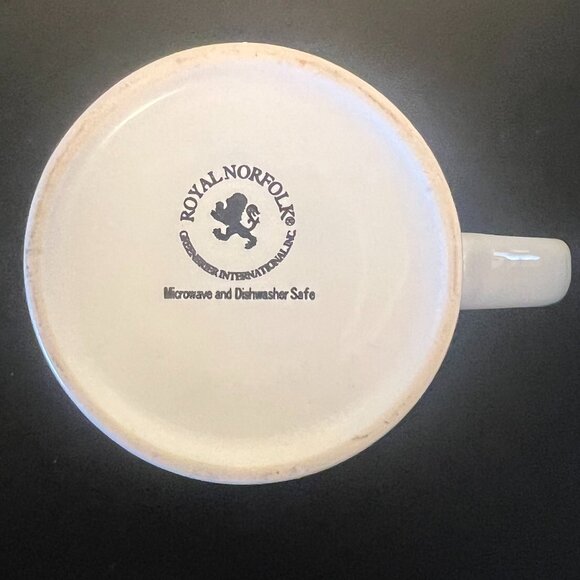 Set of 2 ROYAL NORFOLK Latte & Cappuccino Mugs with Eye-Popping Café Graphics - Picture 10 of 11